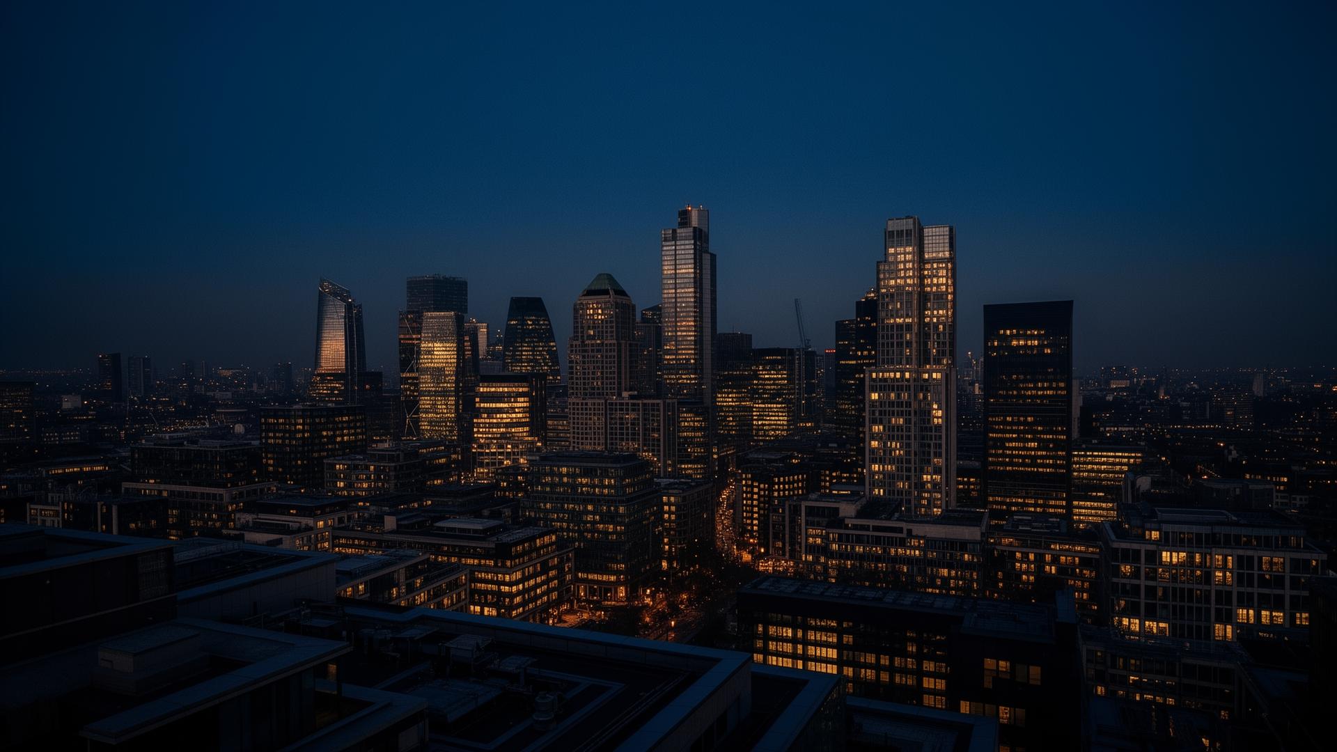 City of London skyline at dusk